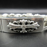 CHROME HEARTS クロムハーツ フローラルクロス ID ブレスレット アフターダイヤ加工します 