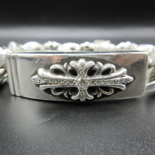CHROME HEARTS クロムハーツ フローラルクロス ID ブレスレット アフターダイヤ加工します  画像2