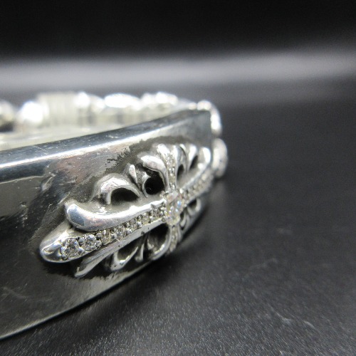 CHROME HEARTS クロムハーツ フローラルクロス ID ブレスレット アフターダイヤ加工します  画像 8
