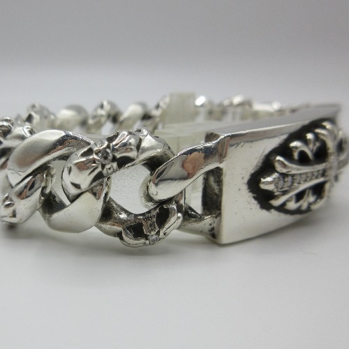 CHROME HEARTS クロムハーツ フローラルクロス ID ブレスレット アフターダイヤ加工します  画像 13